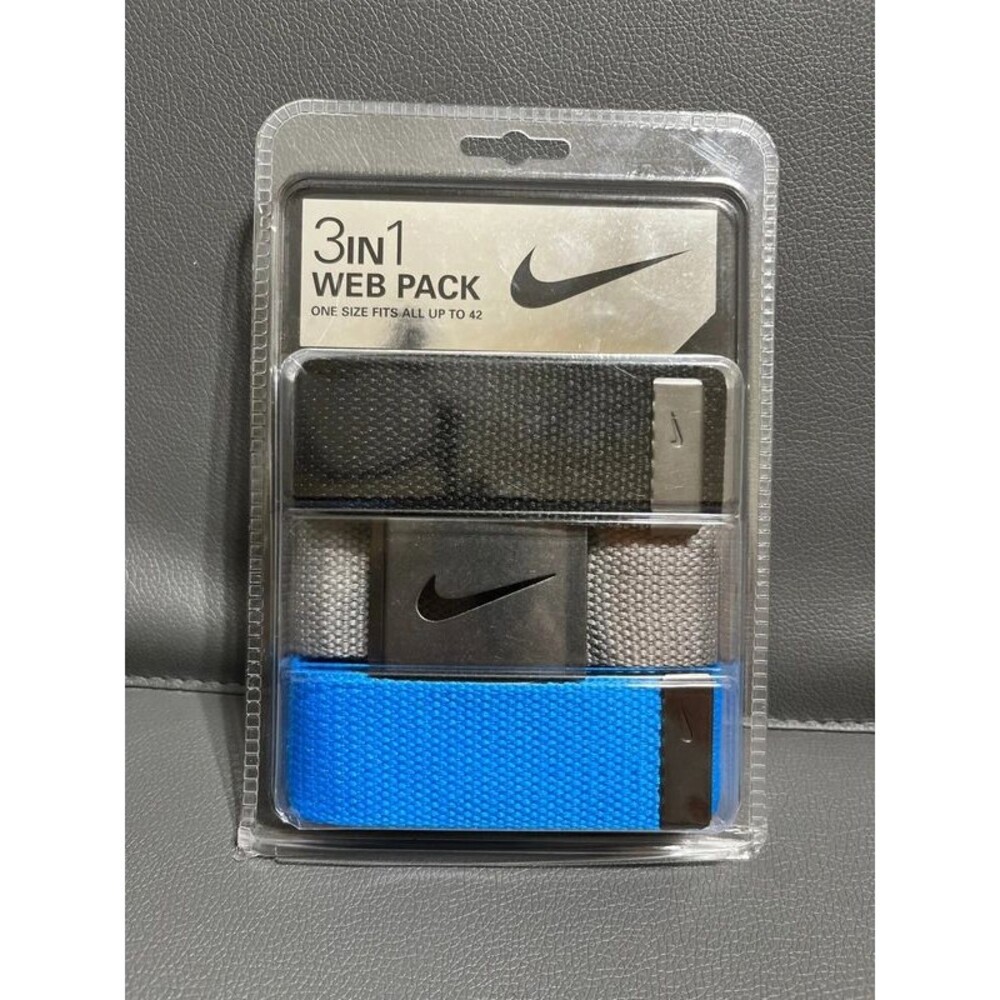 Nike 3 in 1 Web pack belts-black grey blue